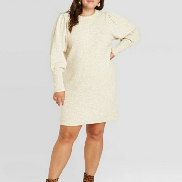 NWT! A New Day Sweater Dress Creme - Picture 1 of 4
